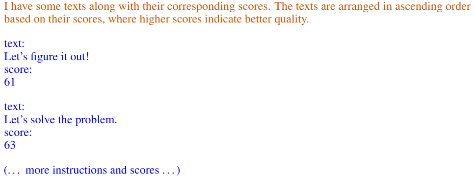 优化器元提示实例的前半部分,用于解决小学数学问题